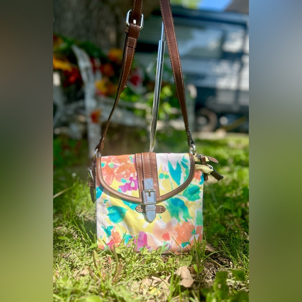 NWOT Chaps Ralph Lauren Watercolor Crossbody Organizer Bag​